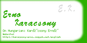 erno karacsony business card